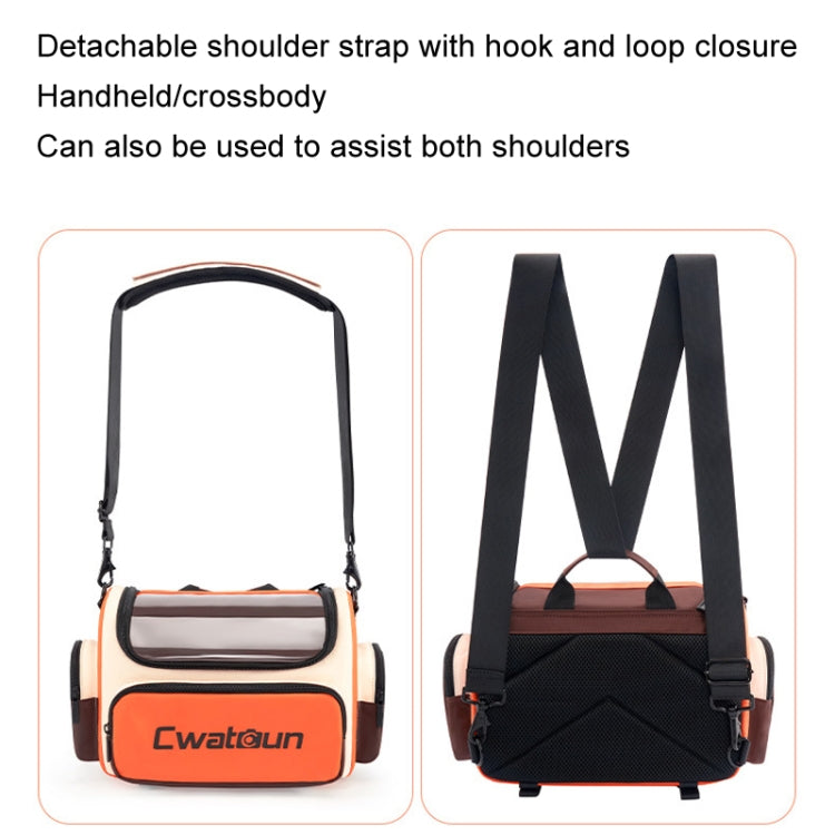 Cwatcun D121 Shoulder Crossbody Camera Bag Colorful Large Capacity Waterproof Digital Photography Bag, Color: Medium Orange Red by Cwatcun