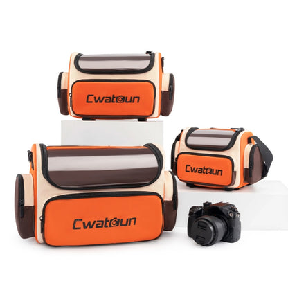 Cwatcun D121 Shoulder Crossbody Camera Bag Colorful Large Capacity Waterproof Digital Photography Bag, Color: Large Orange Red by Cwatcun