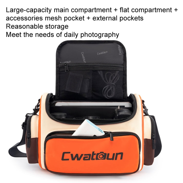 Cwatcun D121 Shoulder Crossbody Camera Bag Colorful Large Capacity Waterproof Digital Photography Bag, Color: Large Orange Red by Cwatcun