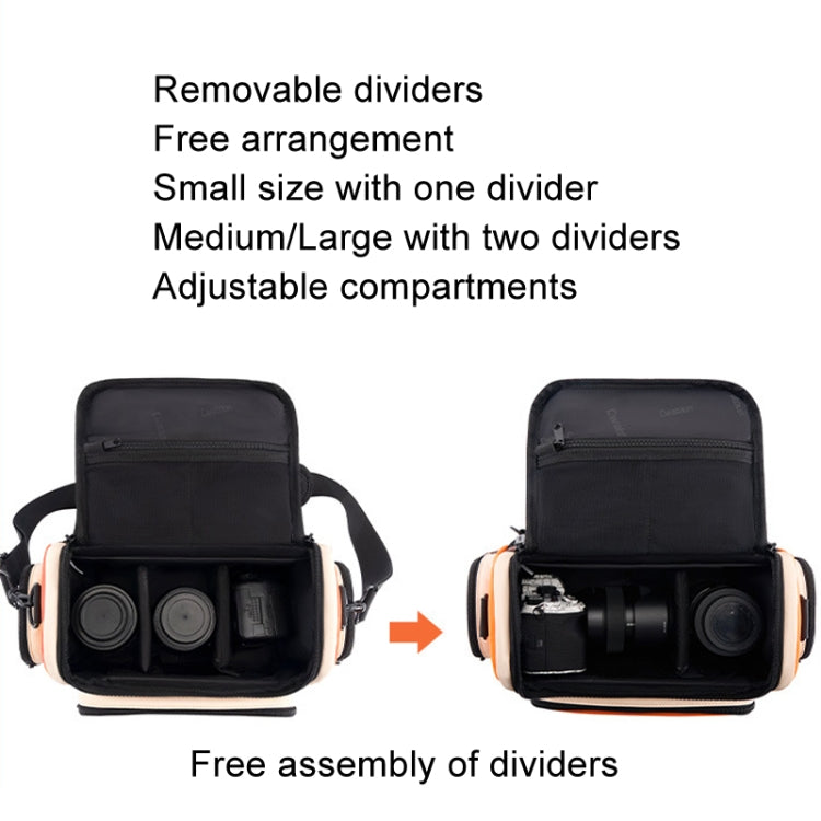 Cwatcun D121 Shoulder Crossbody Camera Bag Colorful Large Capacity Waterproof Digital Photography Bag, Color: Medium Orange Red by Cwatcun