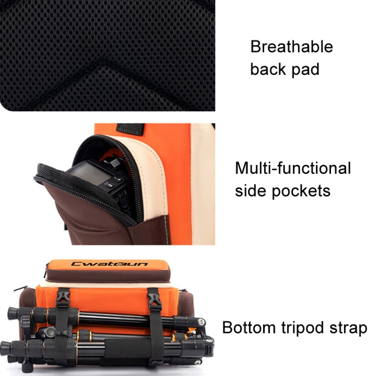 Cwatcun D121 Shoulder Crossbody Camera Bag Colorful Large Capacity Waterproof Digital Photography Bag, Color: Large Orange Red by Cwatcun