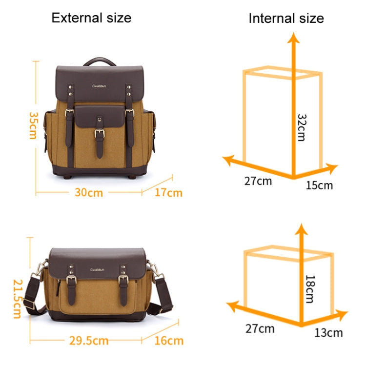 Cwatcun D127 Single Shoulder Vintage Waterproof Canvas Bag DSLR Camera Photo Bag by Cwatcun