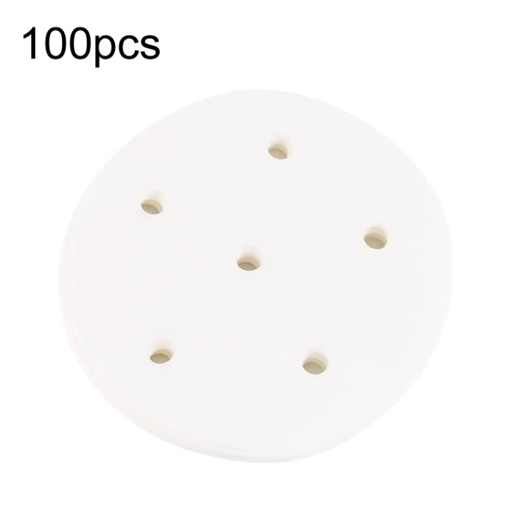 100pcs Food Grade Disposable Round Non-stick Steamer Paper Perforated Buns Steamer Pads, Size: 7.6cm by bashfashion