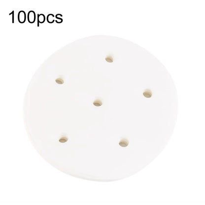 100pcs Food Grade Disposable Round Non-stick Steamer Paper Perforated Buns Steamer Pads, Size: 7.6cm by bashfashion