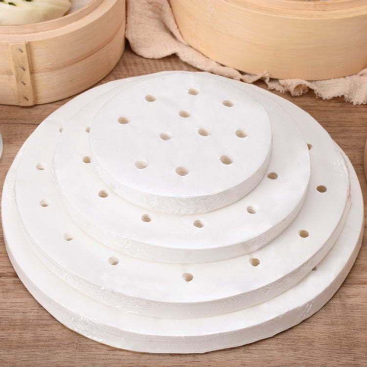 100pcs Food Grade Disposable Round Non-stick Steamer Paper Perforated Buns Steamer Pads, Size: 7.6cm by bashfashion