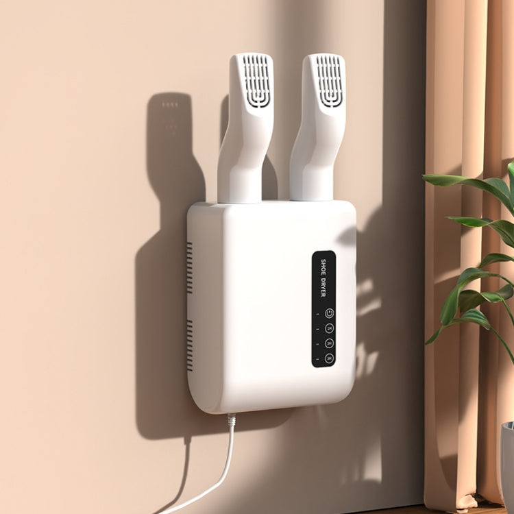 140W Boot Dryer Wall Mounted Shoes Warmer Heater, 3 Gear Timing, 360 Degree Rotating Air Outlet EU Plug(White) by bashfashion