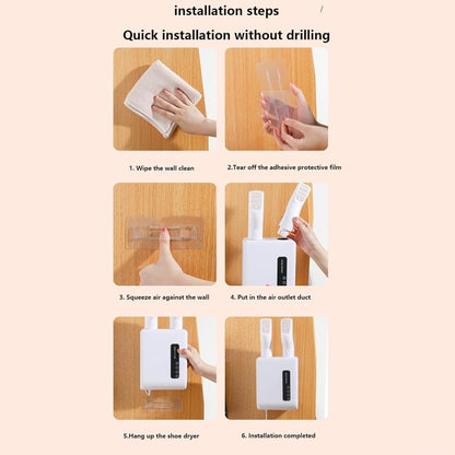 140W Boot Dryer Wall Mounted Shoes Warmer Heater, 3 Gear Timing, 360 Degree Rotating Air Outlet AU Plug(Black) by bashfashion