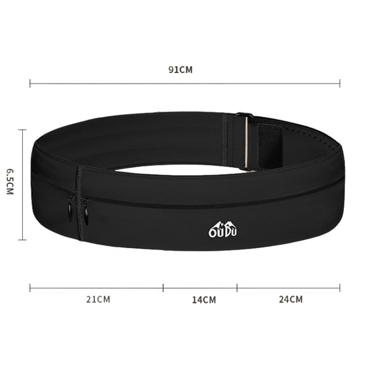 Small OUDU Outdoor Sports Portable Wrap-Around Waist Pack Unisex Cell Phone Bag(Black) by OUDU