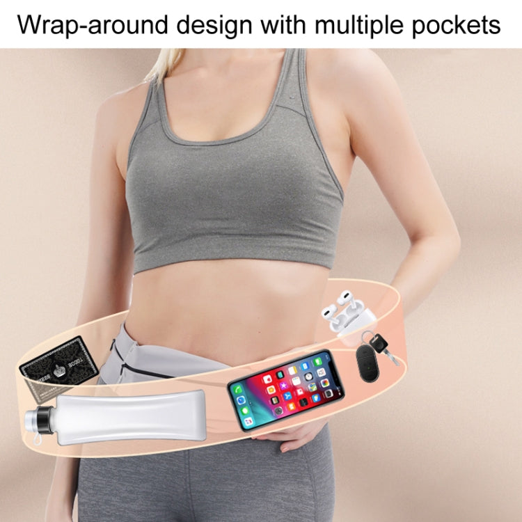 Small OUDU Outdoor Sports Portable Wrap-Around Waist Pack Unisex Cell Phone Bag(Light Gray) by OUDU