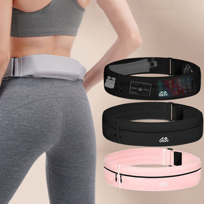 Large OUDU Outdoor Sports Portable Wrap-Around Waist Pack Unisex Cell Phone Bag(Light Pink) by OUDU