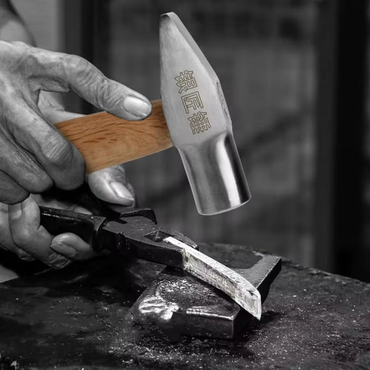 MYTEC Medium Silversmith Hammer Tool Short Handled Small Hammer Handmade Round Head Duckbill Hammer by MYTEC