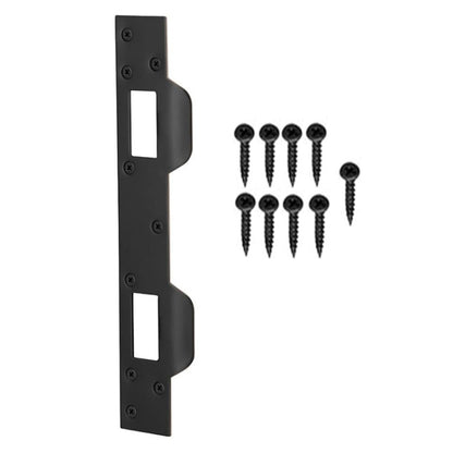 Heavy Duty Metal Latch Plate for Exterior Interior Door Double Hole Reinforcement Striker Plates(Black) by bashfashion