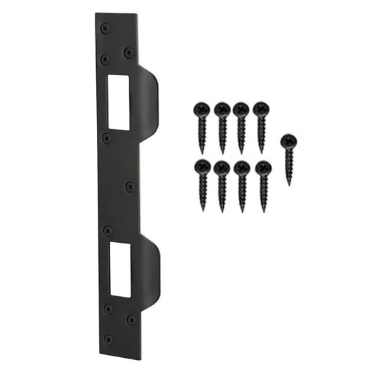 Heavy Duty Metal Latch Plate for Exterior Interior Door Double Hole Reinforcement Striker Plates(Black) by bashfashion
