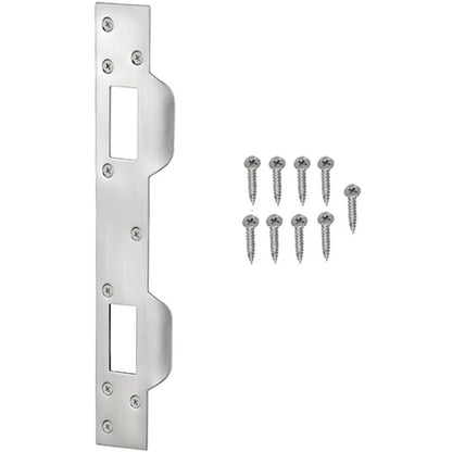 Heavy Duty Metal Latch Plate for Exterior Interior Door Double Hole Reinforcement Striker Plates(White) by bashfashion