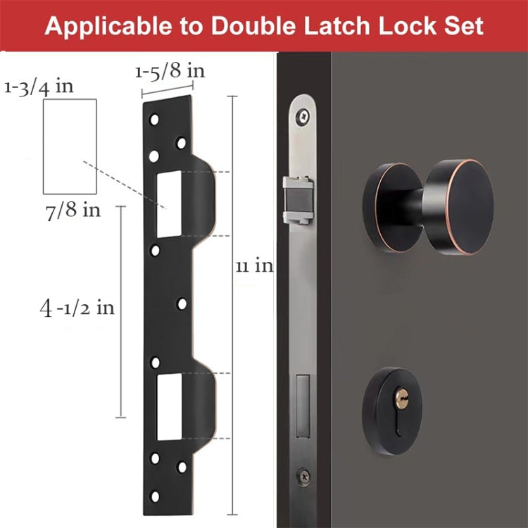 Heavy Duty Metal Latch Plate for Exterior Interior Door Double Hole Reinforcement Striker Plates(Black) by bashfashion