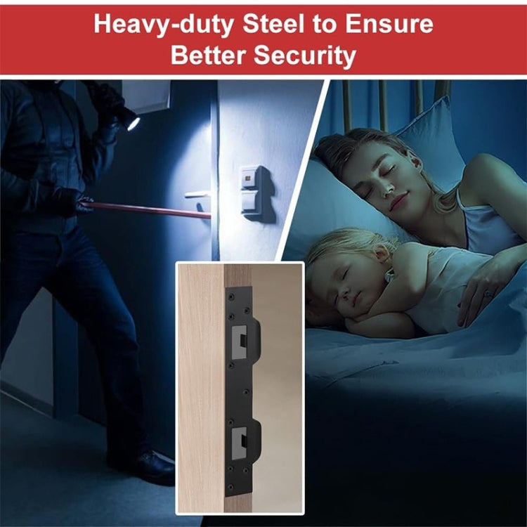 Heavy Duty Metal Latch Plate for Exterior Interior Door Double Hole Reinforcement Striker Plates(Black) by bashfashion