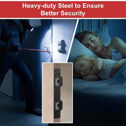 Heavy Duty Metal Latch Plate for Exterior Interior Door Double Hole Reinforcement Striker Plates(Black) by bashfashion