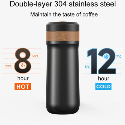 Portable Thermos Tea Brewer Coffee Filter Stainless Steel Carry-On French Press Kettle, Capacity: 320ml by bashfashion