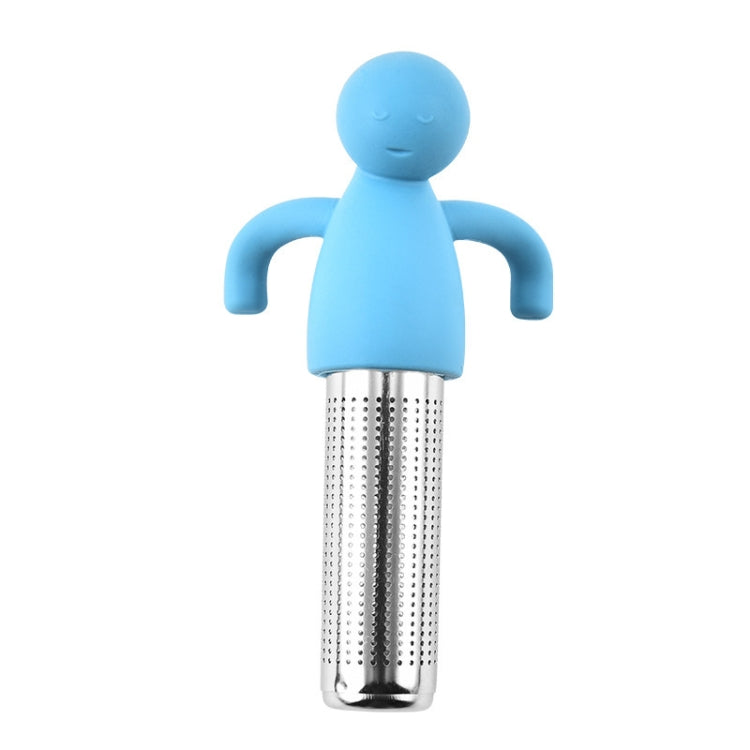 Man Shape Tea Filter Brewer 304 Stainless Steel Tea Strainer(Blue) by bashfashion