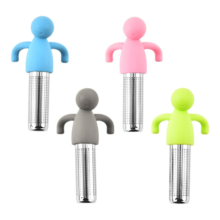 Man Shape Tea Filter Brewer 304 Stainless Steel Tea Strainer(Grey) by bashfashion