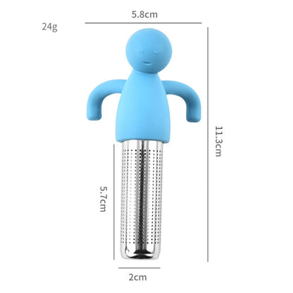 Man Shape Tea Filter Brewer 304 Stainless Steel Tea Strainer(Pink) by bashfashion