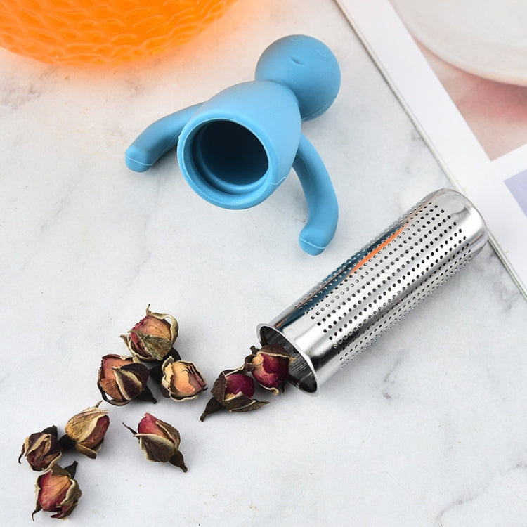 Man Shape Tea Filter Brewer 304 Stainless Steel Tea Strainer(Pink) by bashfashion