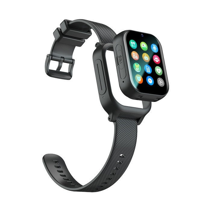 K26H 4G Kids Phone Watch With 1.83-inch Touch Screen Front Camera SOS GPS Location(Black) by bashfashion