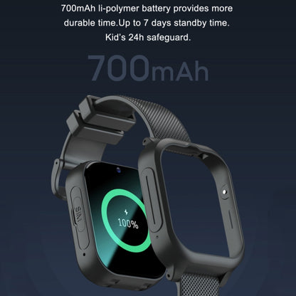 K26H 4G Kids Phone Watch With 1.83-inch Touch Screen Front Camera SOS GPS Location(Black) by bashfashion