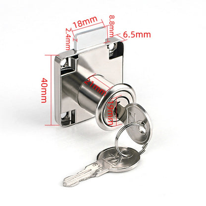 Drawer Lock Furniture Closet Door Office Filing Cabinet Lock, Model: 138-22(Silver Iron Key) by bashfashion