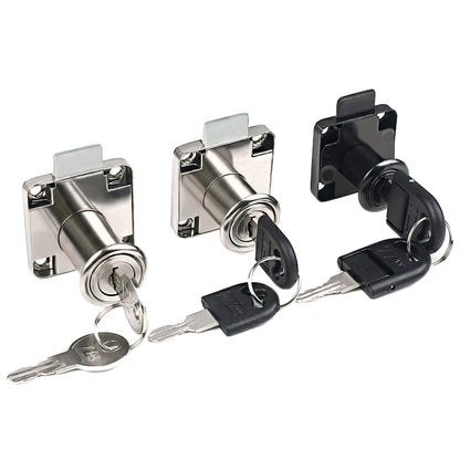 Drawer Lock Furniture Closet Door Office Filing Cabinet Lock, Model: 136-22(Silver Iron Key) by bashfashion
