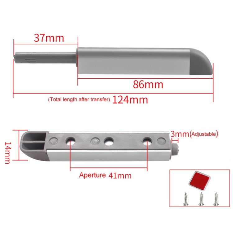 Cabinet Door Magnetic Self-rebounder Drawer Invisible Press Spring Door Opener(Silver) by bashfashion