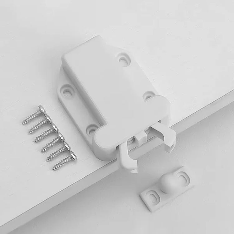 Bouncing Press Type Cabinet Door Catches Self Lock Hidden Drawer Cupboard Door Closer(White) by bashfashion