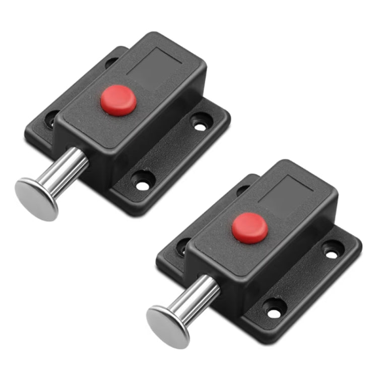 2pcs Plastic Cabinet Door Spring Latch Window Door Bolts Safety Latch Lock, Style: With Lid Black by bashfashion