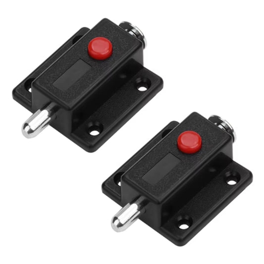 2pcs Plastic Cabinet Door Spring Latch Window Door Bolts Safety Latch Lock, Style: Without Lid Black by bashfashion
