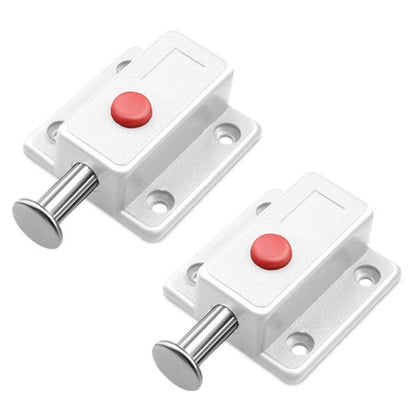 2pcs Plastic Cabinet Door Spring Latch Window Door Bolts Safety Latch Lock, Style: With Lid White by bashfashion