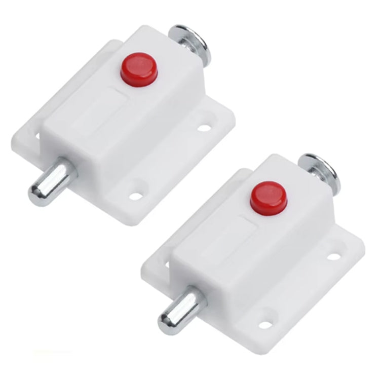 2pcs Plastic Cabinet Door Spring Latch Window Door Bolts Safety Latch Lock, Style: Without Lid White by bashfashion