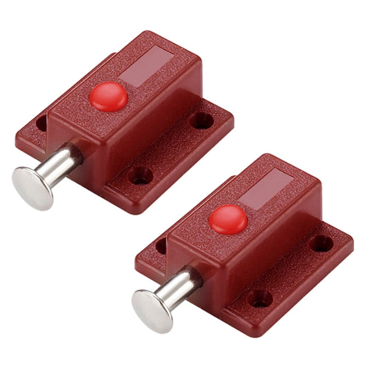 2pcs Plastic Cabinet Door Spring Latch Window Door Bolts Safety Latch Lock, Style: With Lid Brown by bashfashion