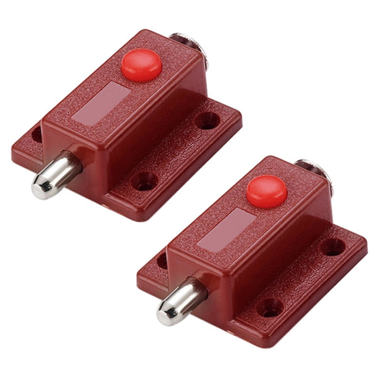 2pcs Plastic Cabinet Door Spring Latch Window Door Bolts Safety Latch Lock, Style: Without Lid Brown by bashfashion