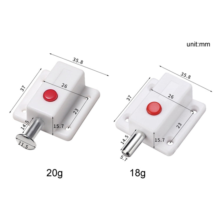 2pcs Plastic Cabinet Door Spring Latch Window Door Bolts Safety Latch Lock, Style: With Lid White by bashfashion