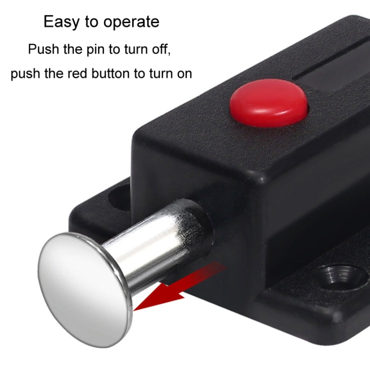 2pcs Plastic Cabinet Door Spring Latch Window Door Bolts Safety Latch Lock, Style: With Lid Black by bashfashion