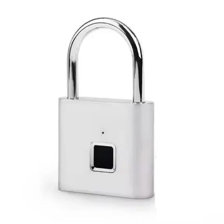 Smart Fingerprint Rechargeable Padlock Waterproof Morse Code Emergency Unlocking(Matte Silver) by bashfashion