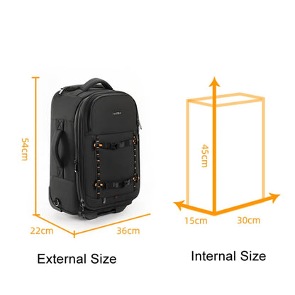Cwatcun D136 Generation 1 Large Camera Trolley Shoulder Bag Large Capacity Outdoor Photography Storage Case(Black) by Cwatcun