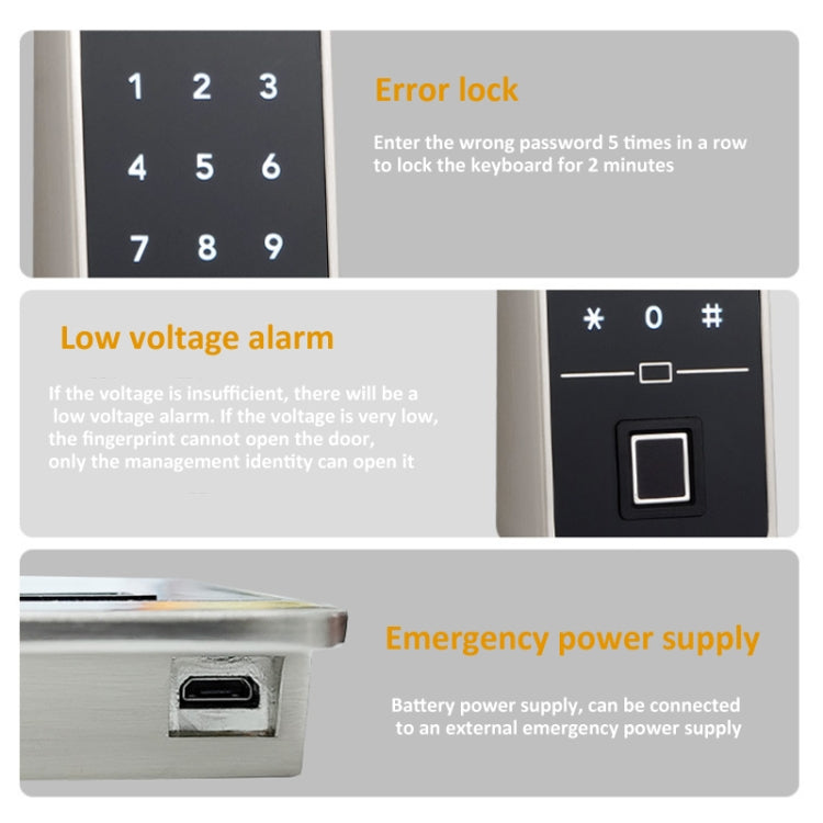 F8 Electronic Cabinet Lock Keyless Password Intelligent Card Unlock, Spec: Fingerprint Version by bashfashion