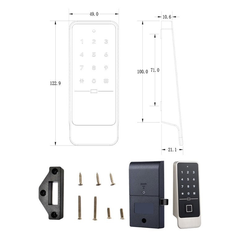 F8 Electronic Cabinet Lock Keyless Password Intelligent Card Unlock, Spec: Fingerprint Version by bashfashion
