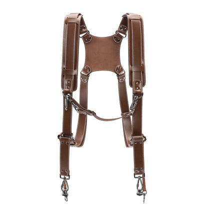 Cwatcun H90 Dual Camera Leather Strap Adjustable Multi-functional Convenient Camera Shoulder Strap, Color: 2.0 Brown by Cwatcun