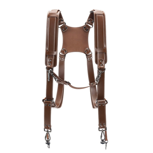 Cwatcun H90 Dual Camera Leather Strap Adjustable Multi-functional Convenient Camera Shoulder Strap, Color: 2.0 Brown by Cwatcun