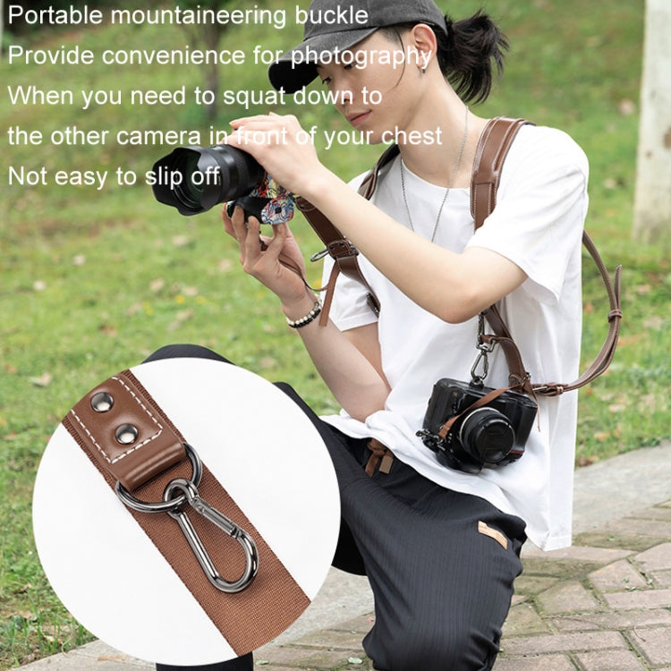 Cwatcun H90 Dual Camera Leather Strap Adjustable Multi-functional Convenient Camera Shoulder Strap, Color: 2.0 Brown by Cwatcun