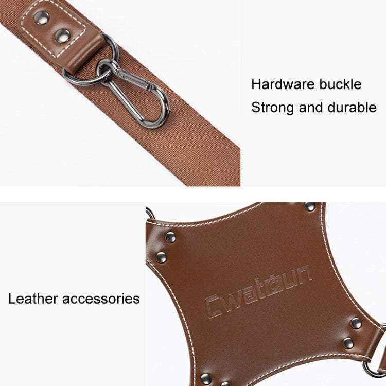 Cwatcun H90 Dual Camera Leather Strap Adjustable Multi-functional Convenient Camera Shoulder Strap, Color: 2.0 Brown by Cwatcun