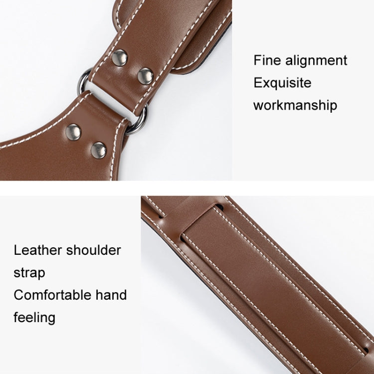 Cwatcun H90 Dual Camera Leather Strap Adjustable Multi-functional Convenient Camera Shoulder Strap, Color: 2.0 Brown by Cwatcun