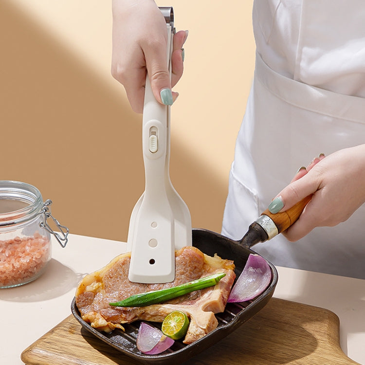 Household Spatula Clip Kitchen Anti-Scald And High Temperature Resistant Food Clamp(White) by bashfashion